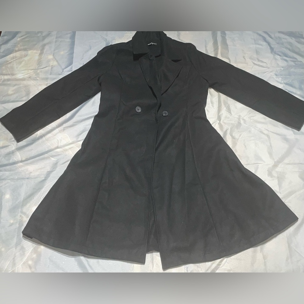 SHEIN Classic Black Trench Coat